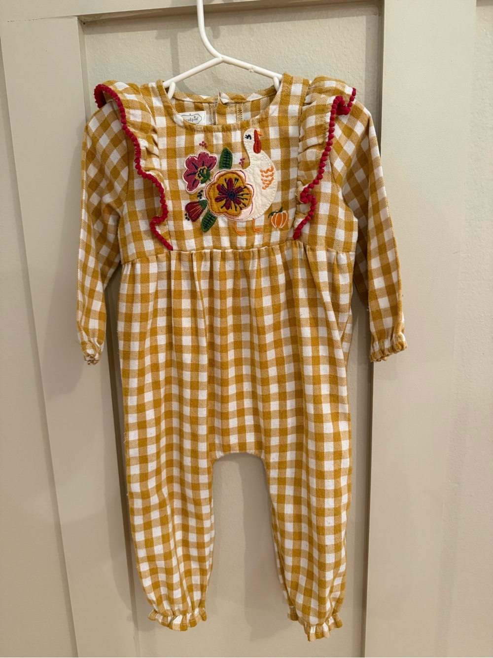 Mud Pie Yellow Plaid One-Piece Romper 12-18 months